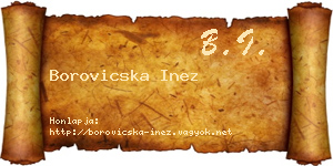 Borovicska Inez névjegykártya